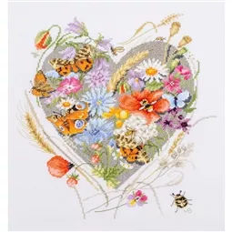 Lanarte A Heart of Flowers Cross Stitch Kit