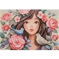 Image of Lanarte She Dove into Roses Cross Stitch Kit