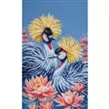 Image of Lanarte Black Crowned Cranes Cross Stitch Kit