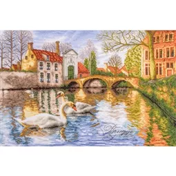 Lanarte Swans of Bruges Cross Stitch Kit