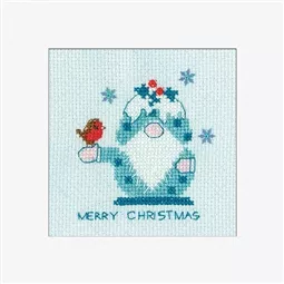 Heritage Frosted Gonk and Robin Card Christmas Cross Stitch Kit