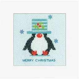 Heritage Frosted Penguin Card Christmas Cross Stitch Kit