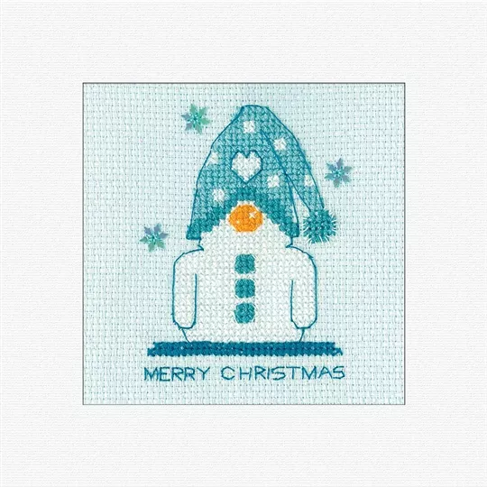 Heritage Frosted Snowman Card Christmas Cross Stitch Kit