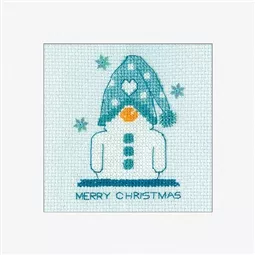 Heritage Frosted Snowman Card Christmas Cross Stitch Kit