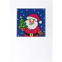 Orchidea Santa with Tree Card Christmas Cross Stitch Kit