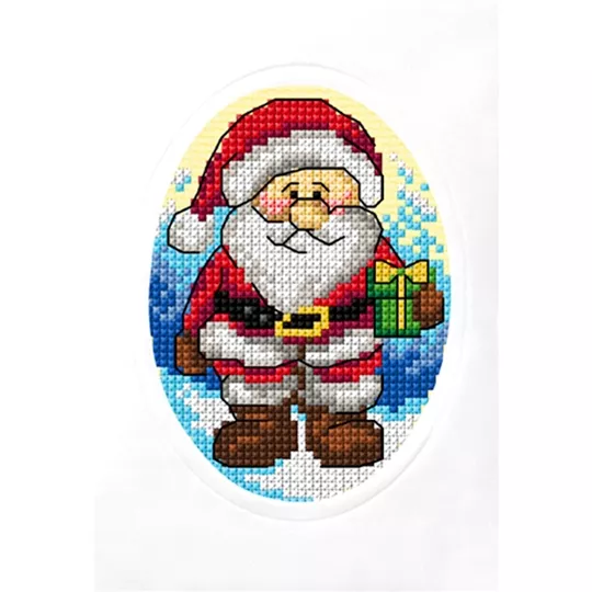Orchidea Santa with Gift Card Christmas Cross Stitch Kit