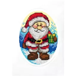 Orchidea Santa with Gift Card Christmas Cross Stitch Kit