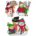 Image of Orchidea Snowmen Ornaments Christmas Cross Stitch Kit