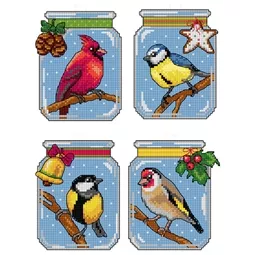 Orchidea Bird Jar Ornaments Christmas Cross Stitch Kit