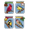 Image of Orchidea Bird Jar Ornaments Christmas Cross Stitch Kit