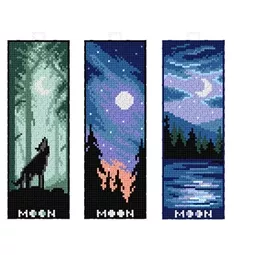 Orchidea Moon Scene Bookmarks Cross Stitch Kit