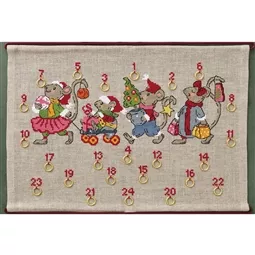 Permin Parade of Mice Advent Christmas Cross Stitch Kit