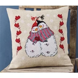 Permin Snow Lovers Cushion Christmas Cross Stitch Kit