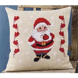 Permin Santa Mittens Cushion Christmas Cross Stitch Kit