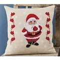 Image of Permin Santa Mittens Cushion Christmas Cross Stitch Kit