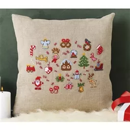 Permin Ho Ho Ho Cushion Christmas Cross Stitch Kit