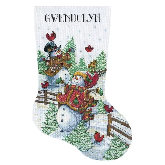 Design Works Crafts Frolicking Snowmen Stocking Christmas Cross Stitch Kit