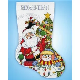 Design Works Crafts Trimming the Tree Stocking Christmas Cross Stitch Kit