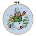 Image of Design Works Crafts Snowman with Bucket Christmas Cross Stitch Kit