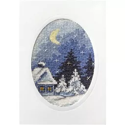 Orchidea Twilight Winter Scene Card Christmas Cross Stitch Kit