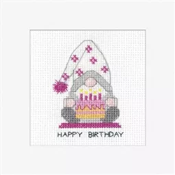 Heritage Gonk Birthday Cake Pink Cross Stitch Kit