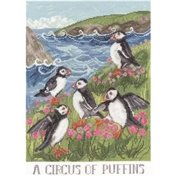 Bothy Threads A Circus Of Puffins Cross Stitch Kit