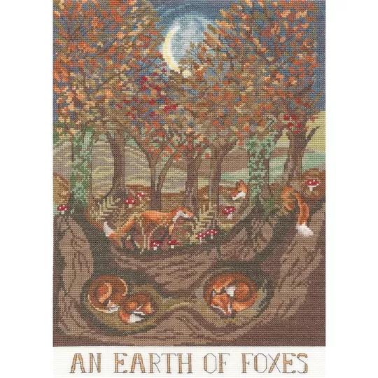 Bothy Threads An Earth of Foxes Cross Stitch Kit