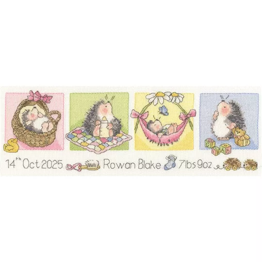 Bothy Threads Little Hoglet Birth Sampler Cross Stitch Kit