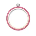 Image of Nurge Round Flexi Embroidery Hoop - 17cm - Pink