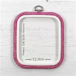 Nurge Flexi Hoop Square 12.5 x 14.5cm - Pink Embroidery Hoop Accessory