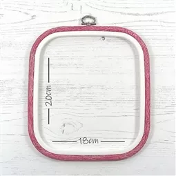 Nurge Flexi Hoop Square 18 x 20cm - Pink Embroidery Hoop Accessory