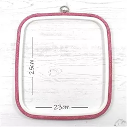 Nurge Flexi Hoop Square 23 x 25cm - Pink Embroidery Hoop Accessory