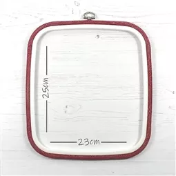 Nurge Flexi Hoop Square 23 x 25cm - Red Embroidery Hoop Accessory