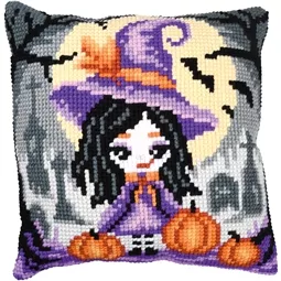 Vervaco Halloween Witch Cushion Cross Stitch Kit