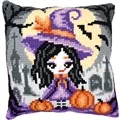 Image of Vervaco Halloween Witch Cushion Cross Stitch Kit