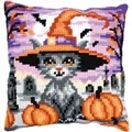 Image of Vervaco Halloween Kitten Cushion Cross Stitch