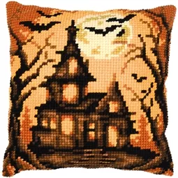Vervaco Haunted House Cushion Cross Stitch Kit