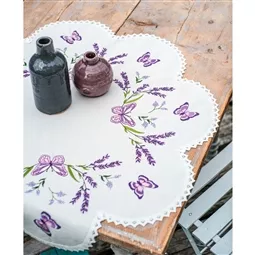 Vervaco Lavender Shaped Tablecloth Embroidery Kit