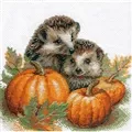 Image of Aine Hedgehogs in the Harvest Cross Stitch Kit