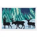 Image of Permin Reindeer in Northern Lights Christmas Cross Stitch Kit