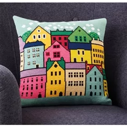 Permin The Houses Cushion Cross Stitch Kit
