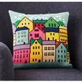 Image of Permin The Houses Cushion Cross Stitch Kit