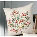 Image of Permin Leaf with Rosehip Cushion Cross Stitch Kit