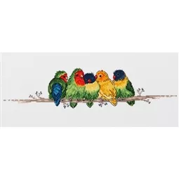 Permin Lovebirds Cross Stitch Kit