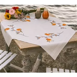 Vervaco Robins Tablecloth Christmas Cross Stitch Kit