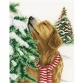 Image of Vervaco Dog in Winter Christmas Cross Stitch Kit