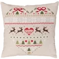 Image of Vervaco Reindeer Heart Cushion Christmas Cross Stitch Kit