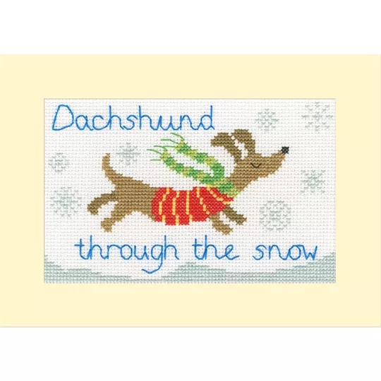 Bothy Threads Dachshund Through The Snow Christmas Cross Stitch Kit