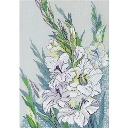 RIOLIS White Gladioli Blackwork Cross Stitch Kit