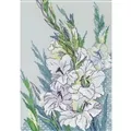 Image of RIOLIS White Gladioli Blackwork Cross Stitch Kit